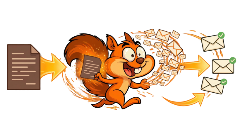 Transcript becomes a sequence of emails, delivered automatically.