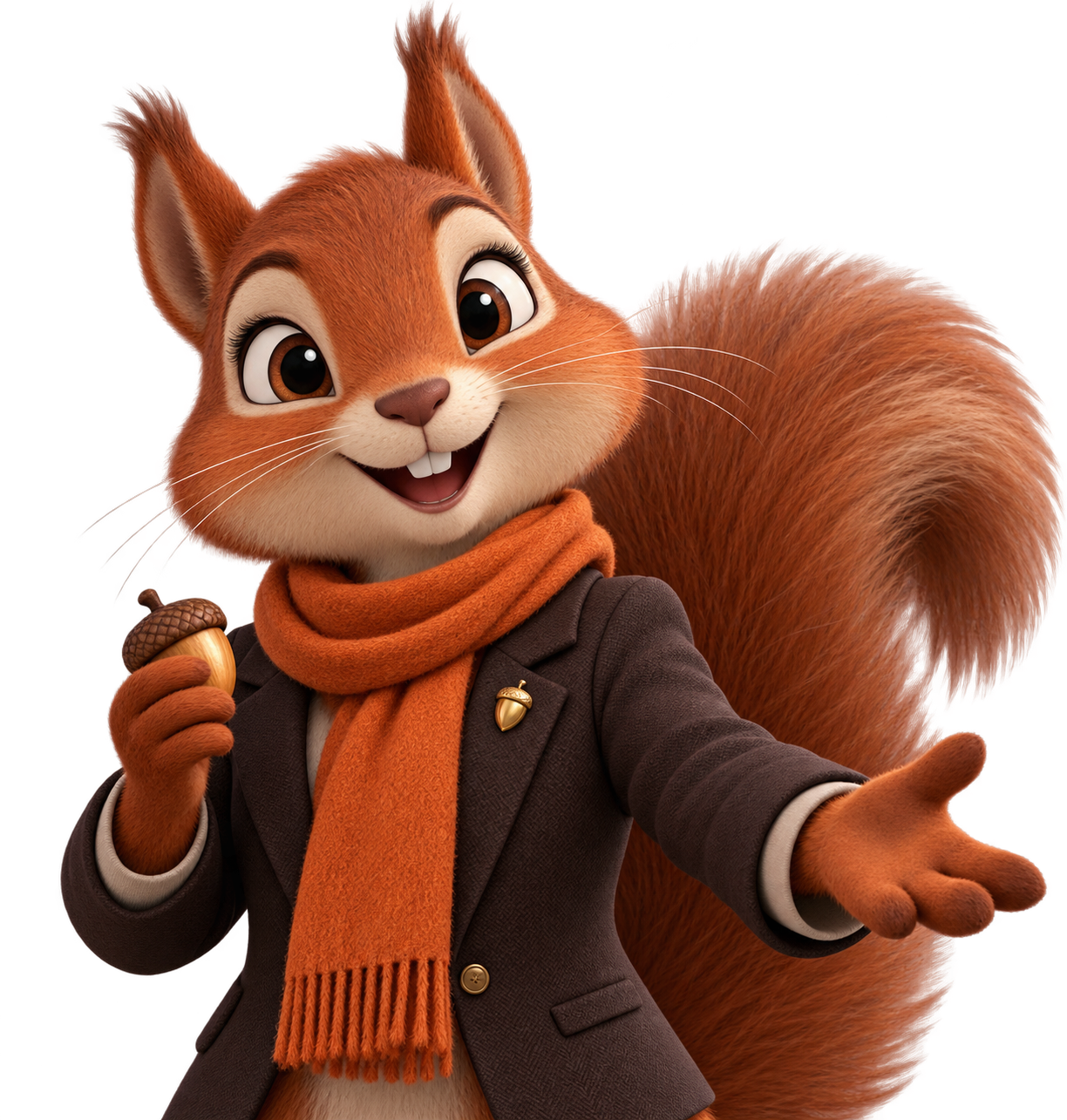 GoScurry squirrel mascot welcoming a partner introduction